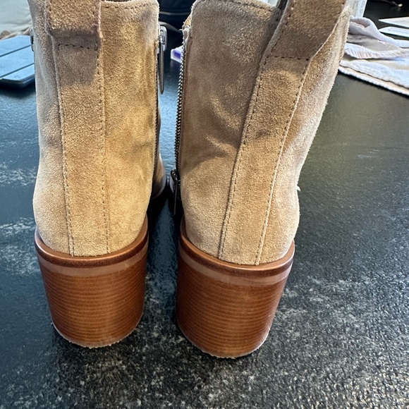 Phillip Lim Women Alexa 70mm of lift, tan pebbled leather booties, size 37 1/2 - Picture 3 of 9